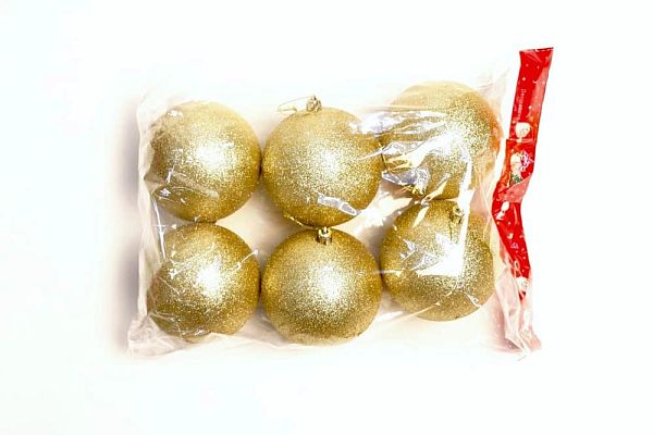 Набор шаров 10 см 6 шт золотой 100GP06-01G