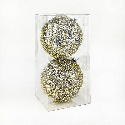 Набор шаров 10 см 2 шт золотой 09466CH10