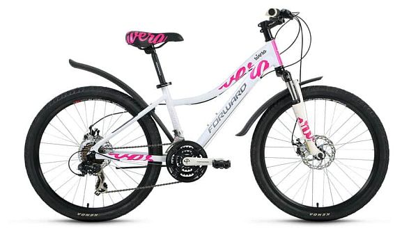 Велосипед горный FORWARD Rivera 2.0 disc 24" 14" 21 ск. белый матовый FORWARD Rivera 2.0 disc 14" бе