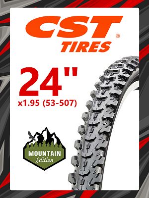 Велопокрышка CST 24"x1.95 (53-507) WIREBEAD MTB C1232  черный TB49093400