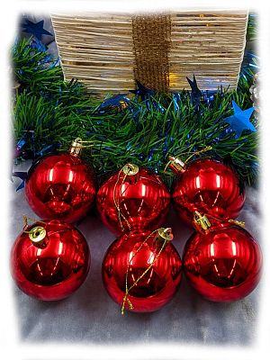 Набор шаров 6 см 6 шт красный 60SP06-01R