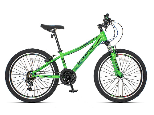 													Велосипед горный MAXXPRO HELLCAT 24" 12" 21 ск. зелено-черный N2404-2 2021 фото 2