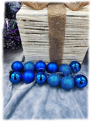 Набор шаров 2,5 см 12 шт синий AL-13-43Blue