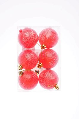 Набор шаров 6 см 6 шт красный 60TV06-778 RED