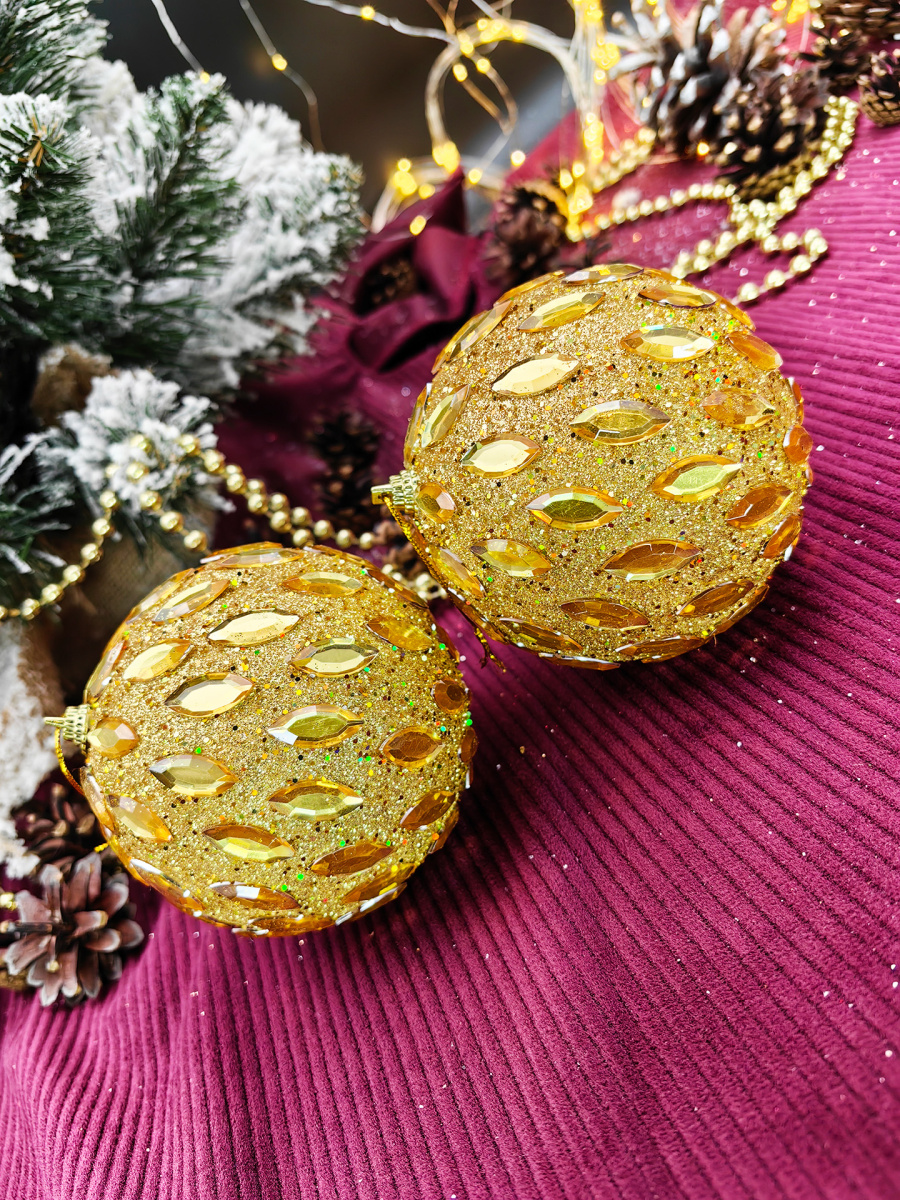 Набор шаров 10 см 2 шт золото 165733 Набор шаров 10 см 2 шт золото 165733