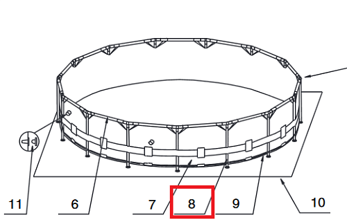 													Вертикальная опора для круглых карасных бассейнов Intex Metal Frame 12143 фото 2