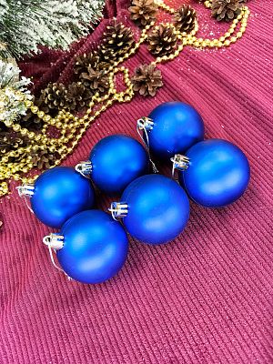 Набор шаров 6 см 6 шт синий 60MP06-01B