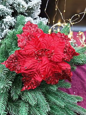 Цветок красный d 22 см Р-7541