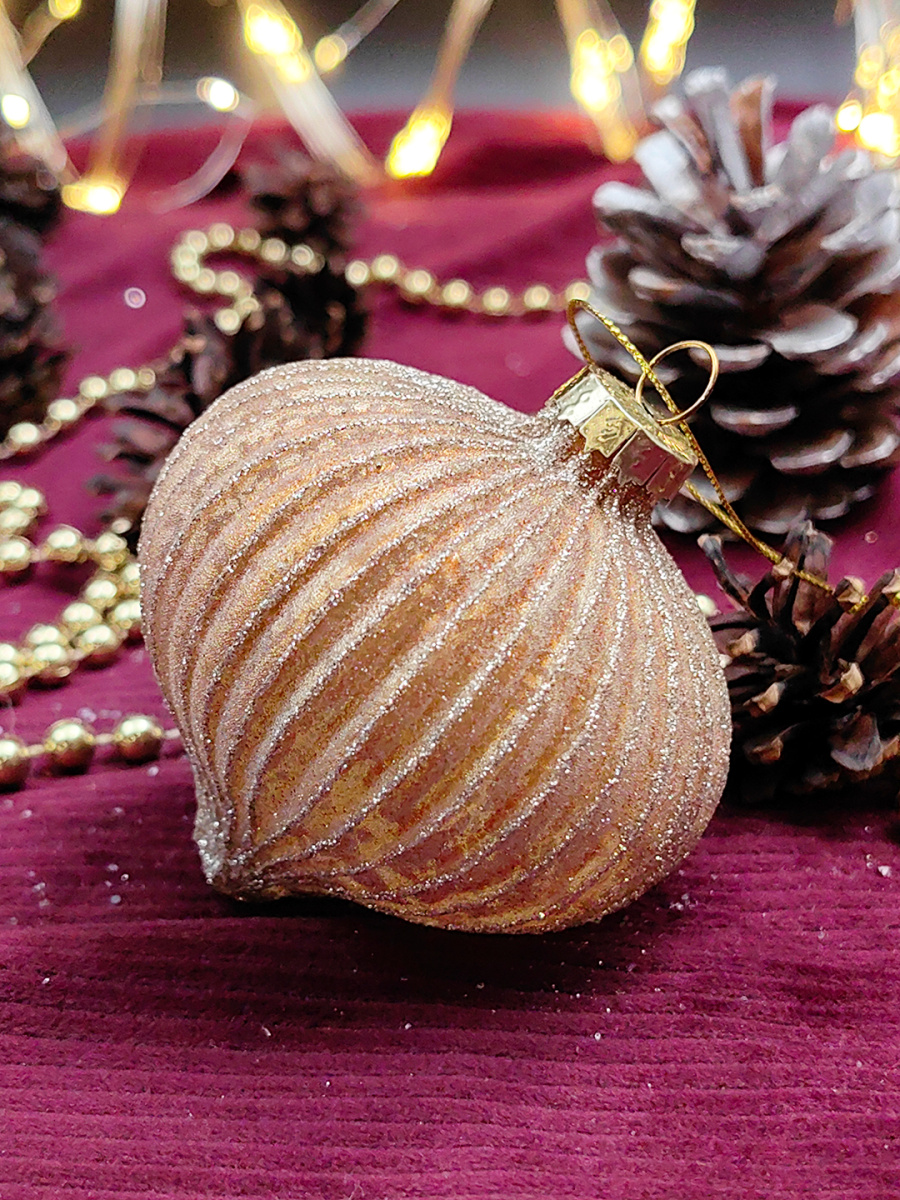 Шар золотой зефир 8 см, стекло Merry Green MG24182 фото 3 Шар золотой зефир 8 см, стекло Merry Green MG24182 фото 3