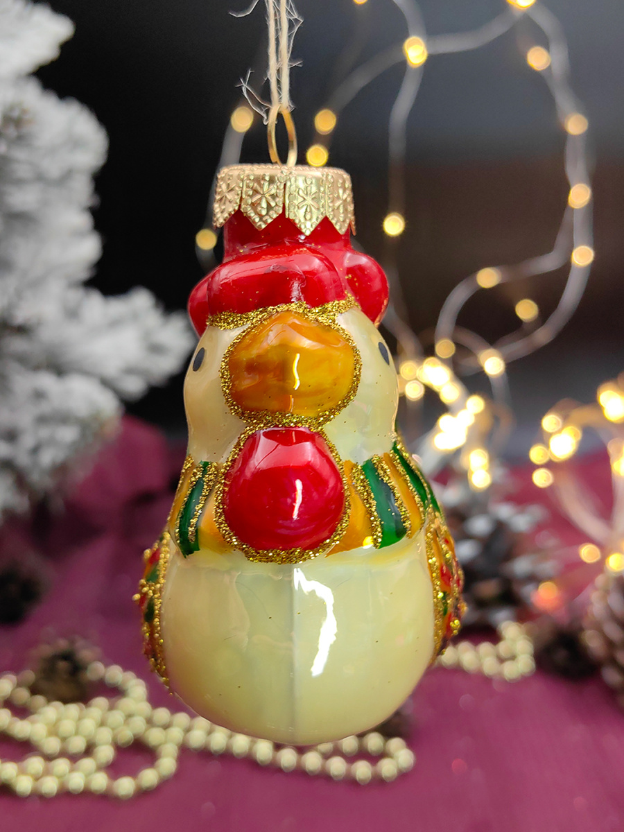 Елочная игрушка Курочка золото 8 см, стекло // курочка GOLD фото 2 Елочная игрушка Курочка золото 8 см, стекло // курочка GOLD фото 2