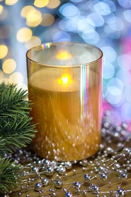 Имитация свечи высота 10 см, диаметр 7,5 см, см   LED-34-GHY Имитация свечи высота 10 см, диаметр 7,5 см, см   LED-34-GHY