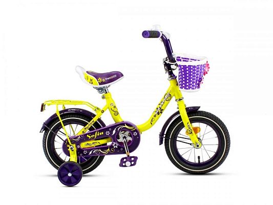 Велосипед детский  MAXXPRO SOFIA 12"  желто-фиолетовый SOFIA-12-4 