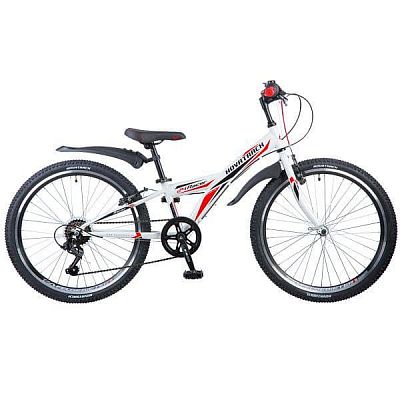 Велосипед горный Novatrack RACER 24" 10" 6 ск. белый 24SH6V.RACER.10WT9 