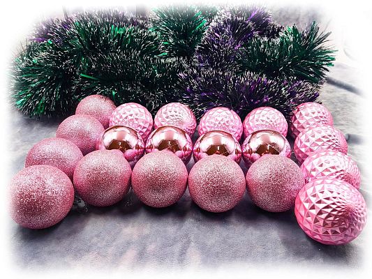 Набор шаров 6 см 20 шт розовый 60AGV20-H09PK