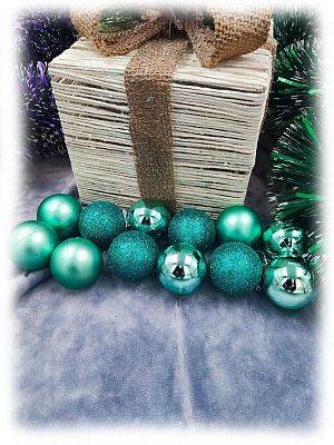 Набор шаров 3,5 см 12 шт бирюза AL-13-44Bir