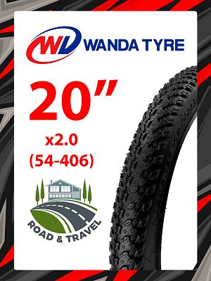 Велопокрышка Wanda 20"x2.0 (54-406) P1197  черный VTRR20200003