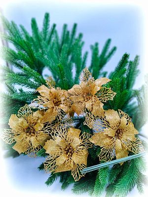 Цветок (5 шт.) золото d  см Flo-5G