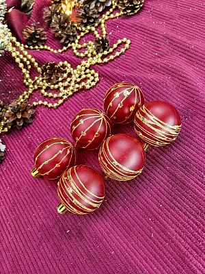 Набор шаров 5 см 6 шт красный HLC-000113R