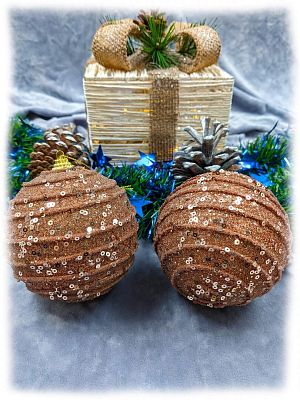 Набор шаров 10 см 2 шт молочный шоколад 130583MC10