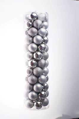 Набор шаров 6 см 82 шт серебряный 60AGV72-01S