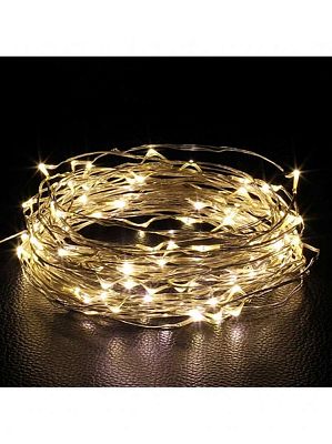 Конский хвост Роса 10 нитей по 2 м, белый теплый 200 LED, статичный, провод , К130-303 Конский хвост Роса 10 нитей по 2 м, белый теплый 200 LED, статичный, провод , К130-303