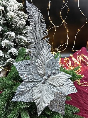 Цветок серебристый d  см Flo-12-47silver