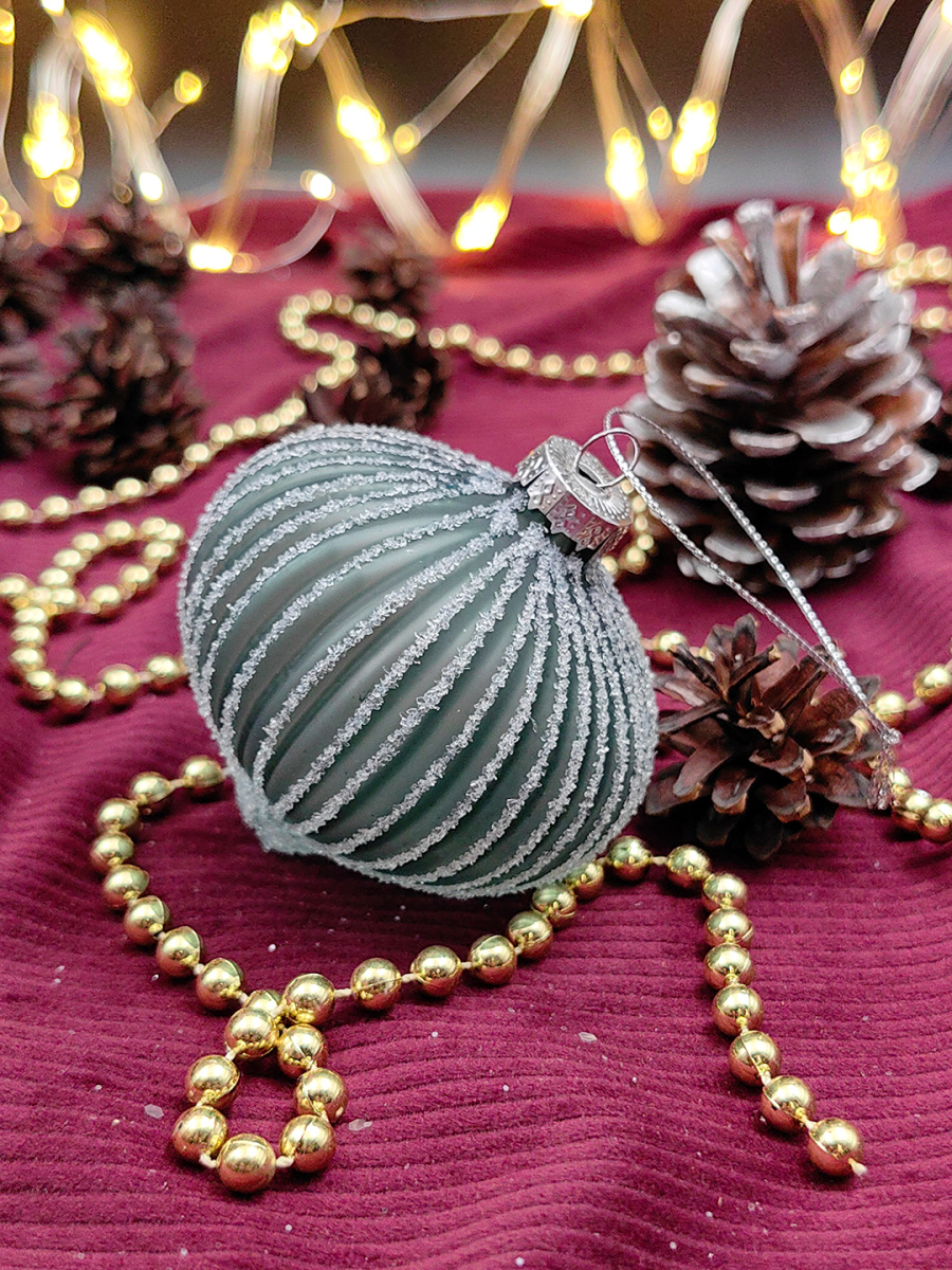 Шар хвоя 8 см, стекло Merry Green MG24125 фото 2 Шар хвоя 8 см, стекло Merry Green MG24125 фото 2