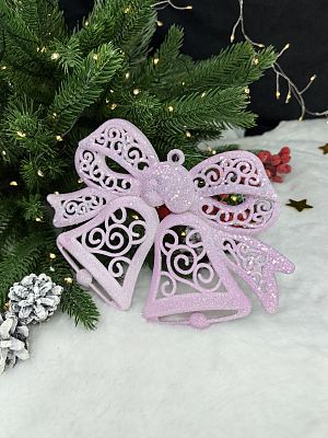 Елочная игрушка Колокольчик  сиреневый 13х18 см Колокольчик с бантом lilac Елочная игрушка Колокольчик  сиреневый 13х18 см Колокольчик с бантом lilac