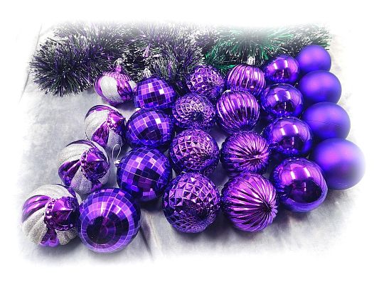 Набор шаров 8 см 24 шт фиолетовый MAS88-8PUR