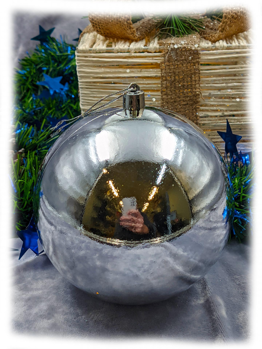 Шар 12 см 1 шт серебристый 120SP01-01S Шар 12 см 1 шт серебристый 120SP01-01S