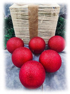 Набор шаров 10 см 6 шт красный 100GP06-01R