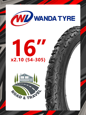 Велопокрышка Wanda 16"x2.10 (54-305) P1089  черный RTRP10890001