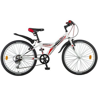 Велосипед горный Novatrack RACER 24" 12" 6 ск. белый 24SH6V.RACER.12WT8 