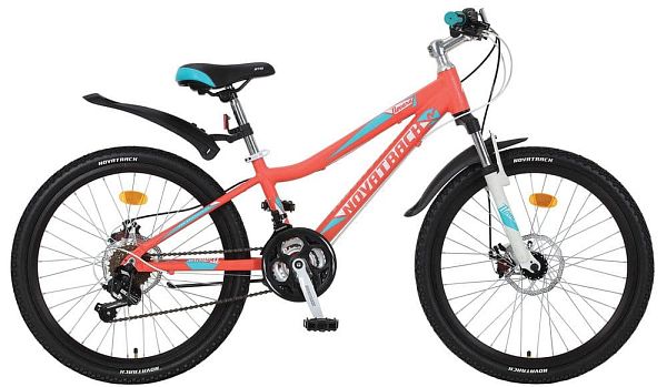 Велосипед горный Novatrack NOVARA 24" 12" 18 ск. Коралловый 24AHD.NOVARA.12CRL8 