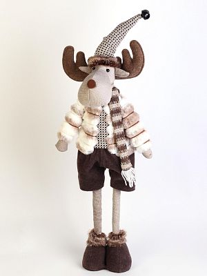 Новогодняя мягкая декорация "Олень" 57-72 см коричневый L310A Новогодняя мягкая декорация "Олень" 57-72 см коричневый L310A