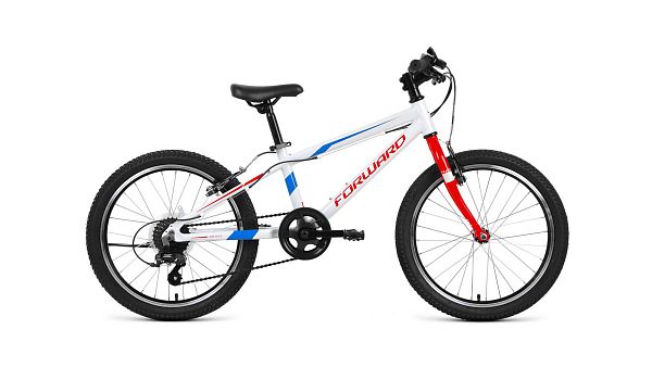 Велосипед горный FORWARD Rise 2.0 20" 10,5" 7 (1x7) ск. белый/красный RBKW01607003 