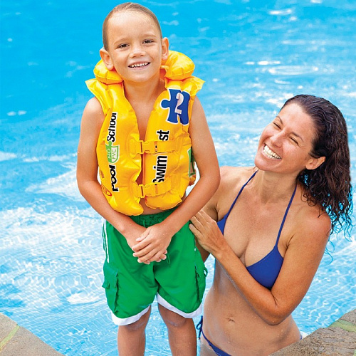 													Жилет для плавания INTEX "Школа плавания - шаг 2" 49х46 см от 3 до 6 лет желтый 58660 фото 3