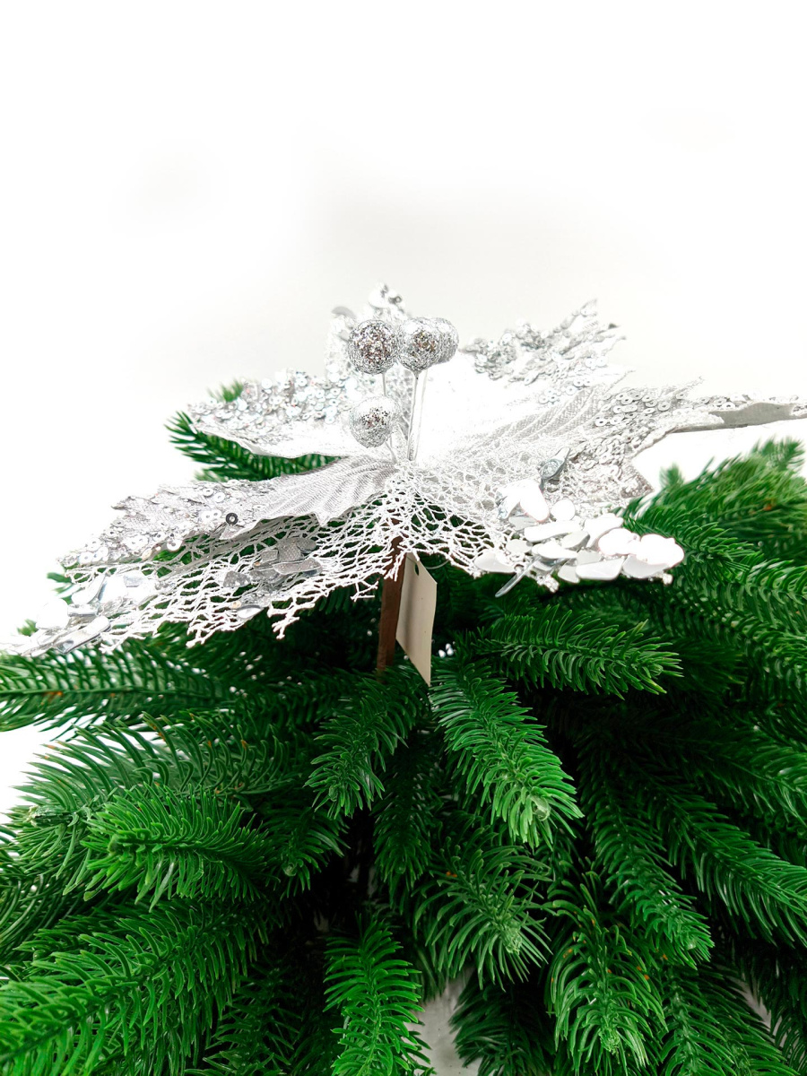 Цветок серебристый d 25 см Al-9202-3s фото 3 Цветок серебристый d 25 см Al-9202-3s фото 3