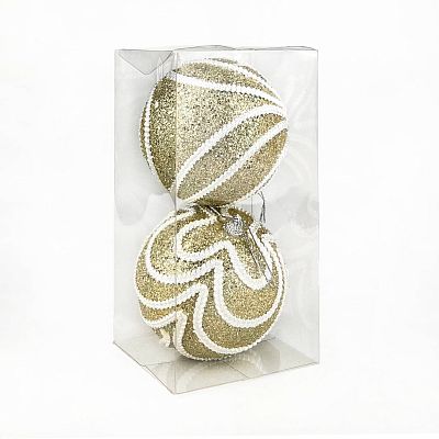 Набор шаров 10 см 2 шт золотой 9111-29