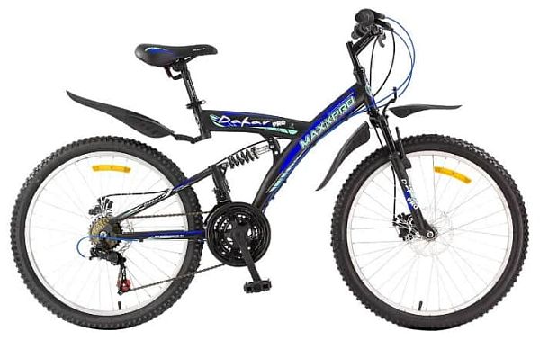Велосипед горный двухподвес MAXXPRO Dakar 24" 17,5" 6 ск. сине-бирюзовый Y104-H36102 
