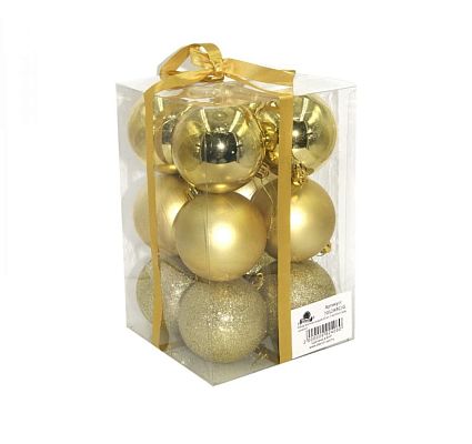 Набор шаров 7 см 12 шт золотой 7012ABC/G