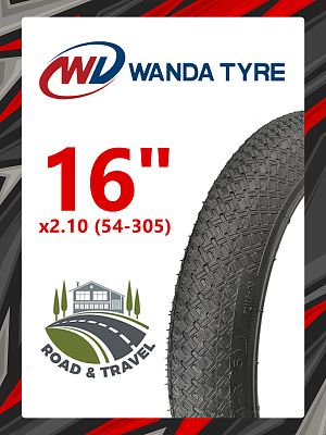 Велопокрышка Wanda 16"x2.10 (54-305) P1110  черный RTRP11100001