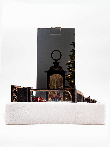 													Новогодний фонарик музыкальный Дед Мороз на санях 24 см Р-5046-A/2101 фото 4