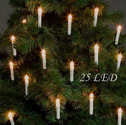 Светодиодная гирлянда "Свечи"  25 штук расстояние 30 см  DD1511