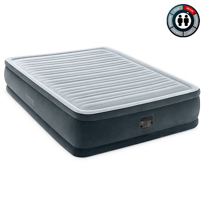 Надувная кровать INTEX Comfort-Plush 152х203х46см тёмная (серый вверх) 64414