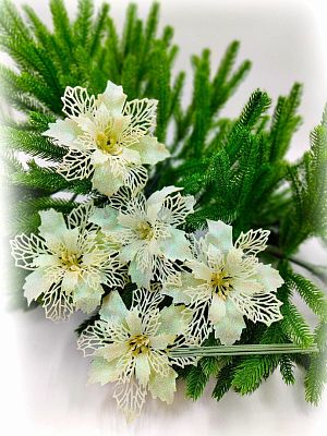 Цветок (5 шт.) белый d  см Flo-5W