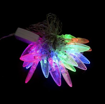 Уценка Светодиодная гирлянда нить 3,5 м, цветной (RGB) 20 LED кукуруза, , провод , K130-242