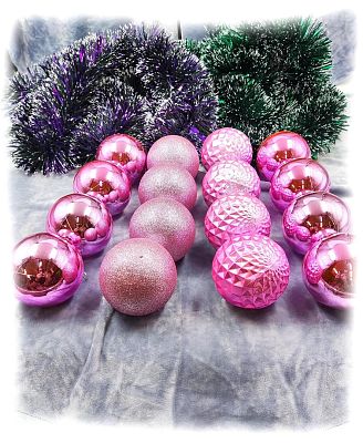 Набор шаров 8 см 16 шт розовый 80AGV16-H09PINK