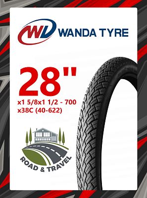 Велопокрышка Wanda 28"x1 5/8x1 1/2 - 700x38C (40-622) G5001  черный RTRG50010003