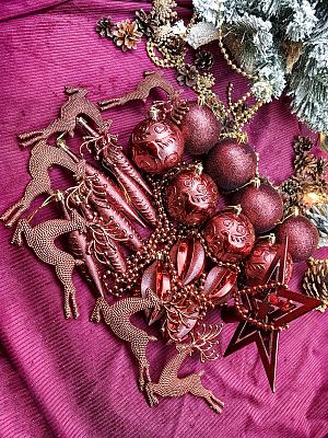 Набор шаров 7,5 см 26 шт вино Р-5121wine